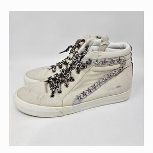 Vintage Havana High Tops Side Zip Cheetah Leopard Laces 7.5